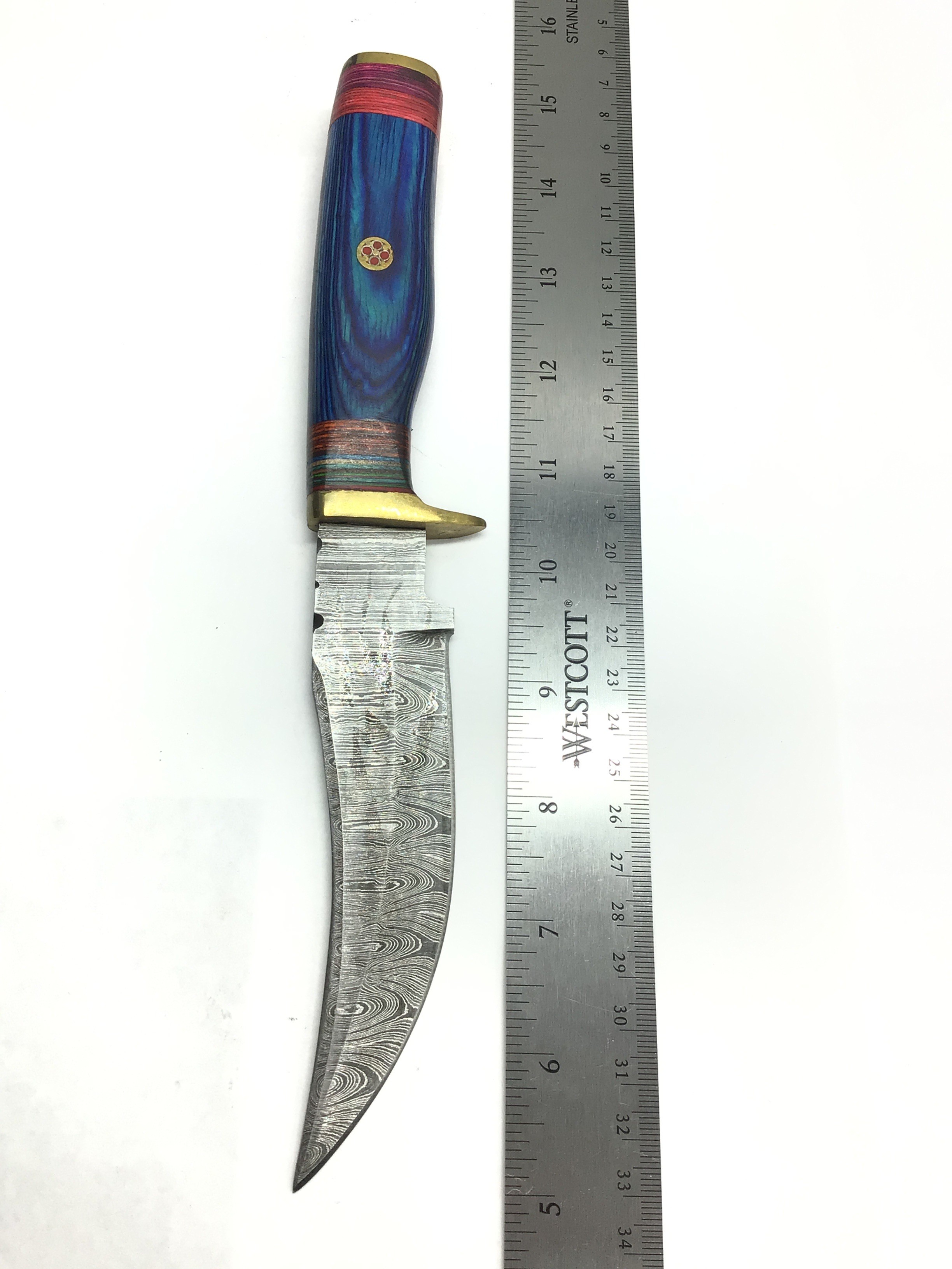 Damascus skinning knife