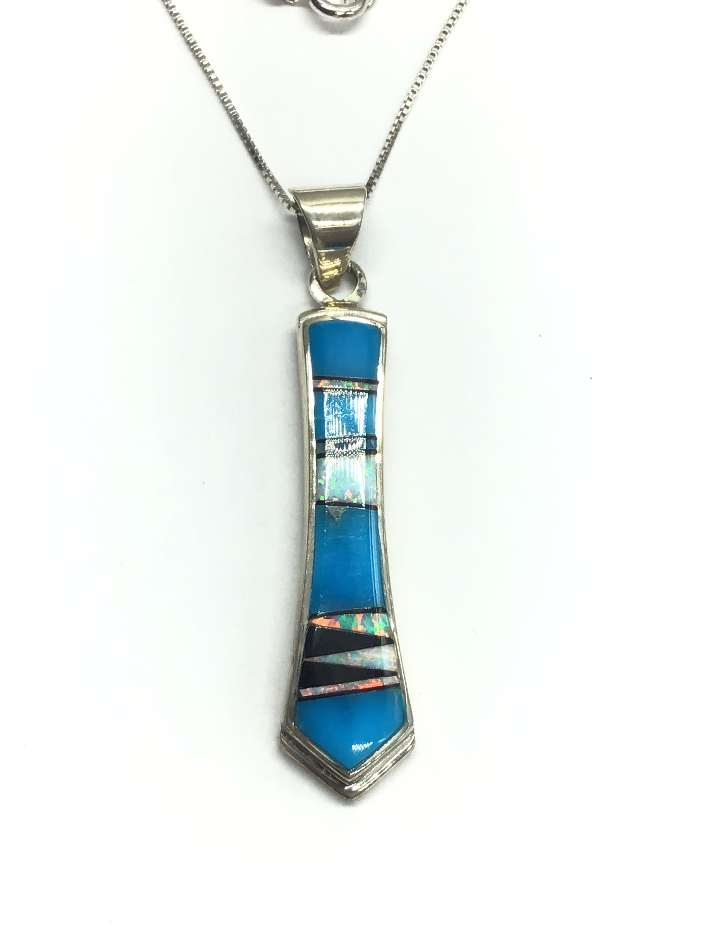 Navajo necklace with handmade pendant.