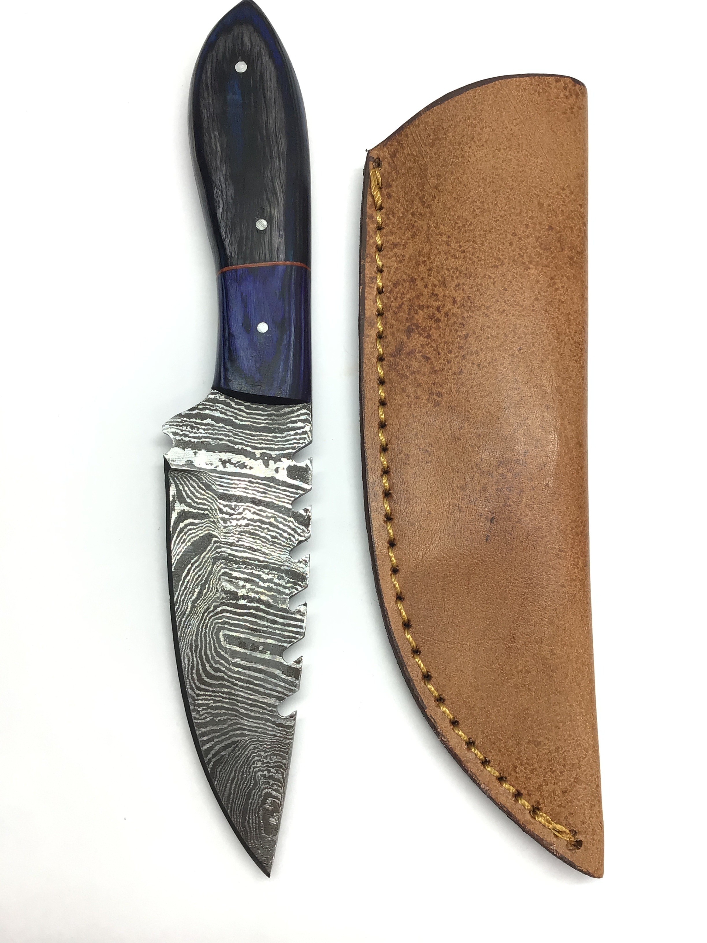 Damascus skinning knife