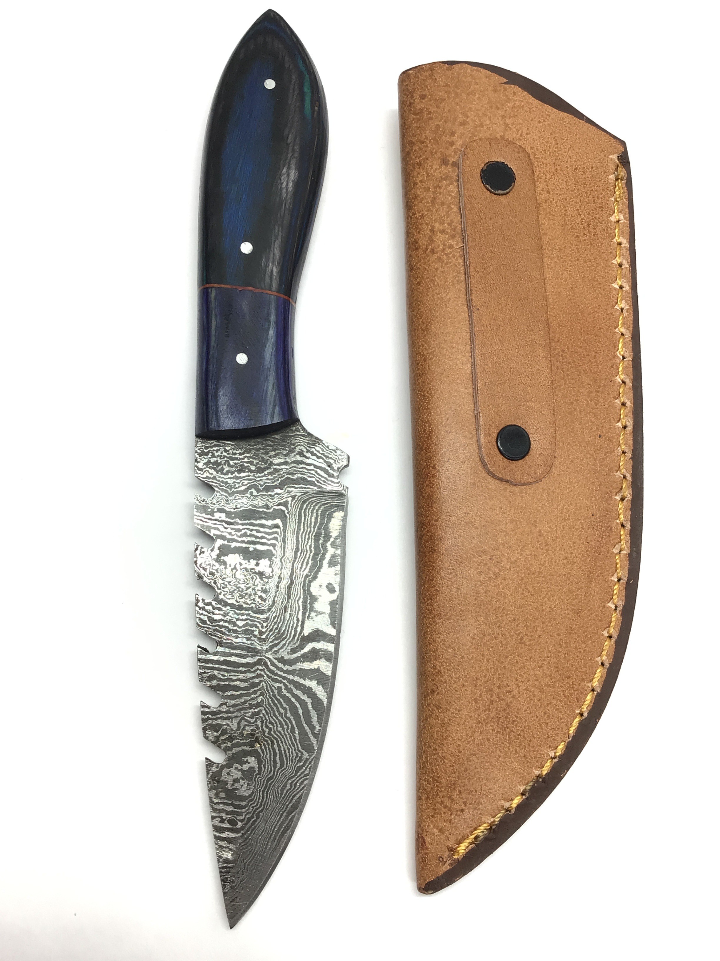 Damascus skinning knife
