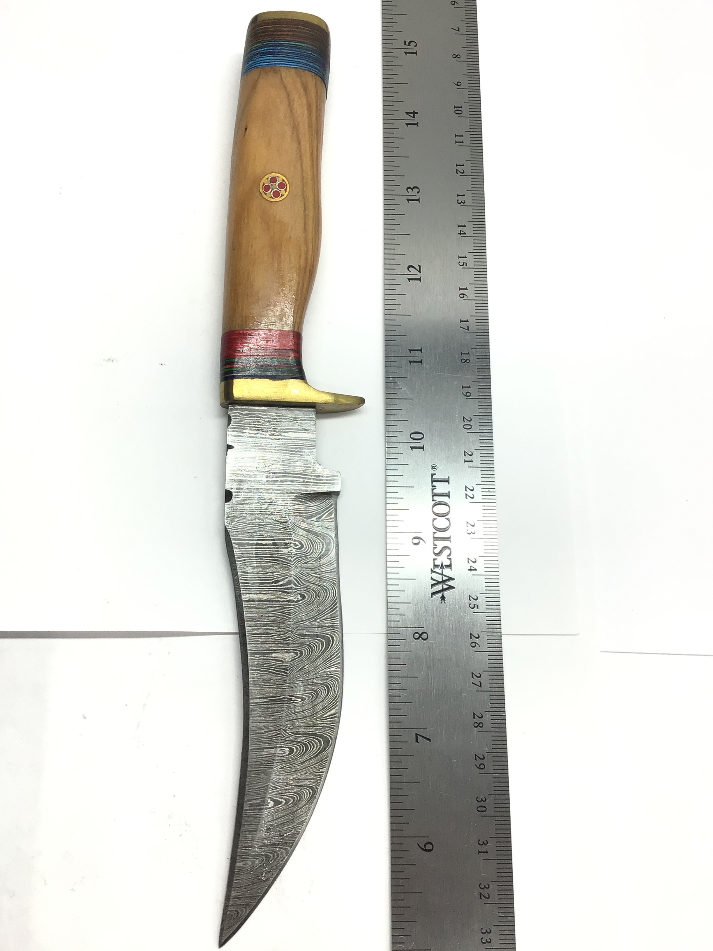 Damascus skinning knife