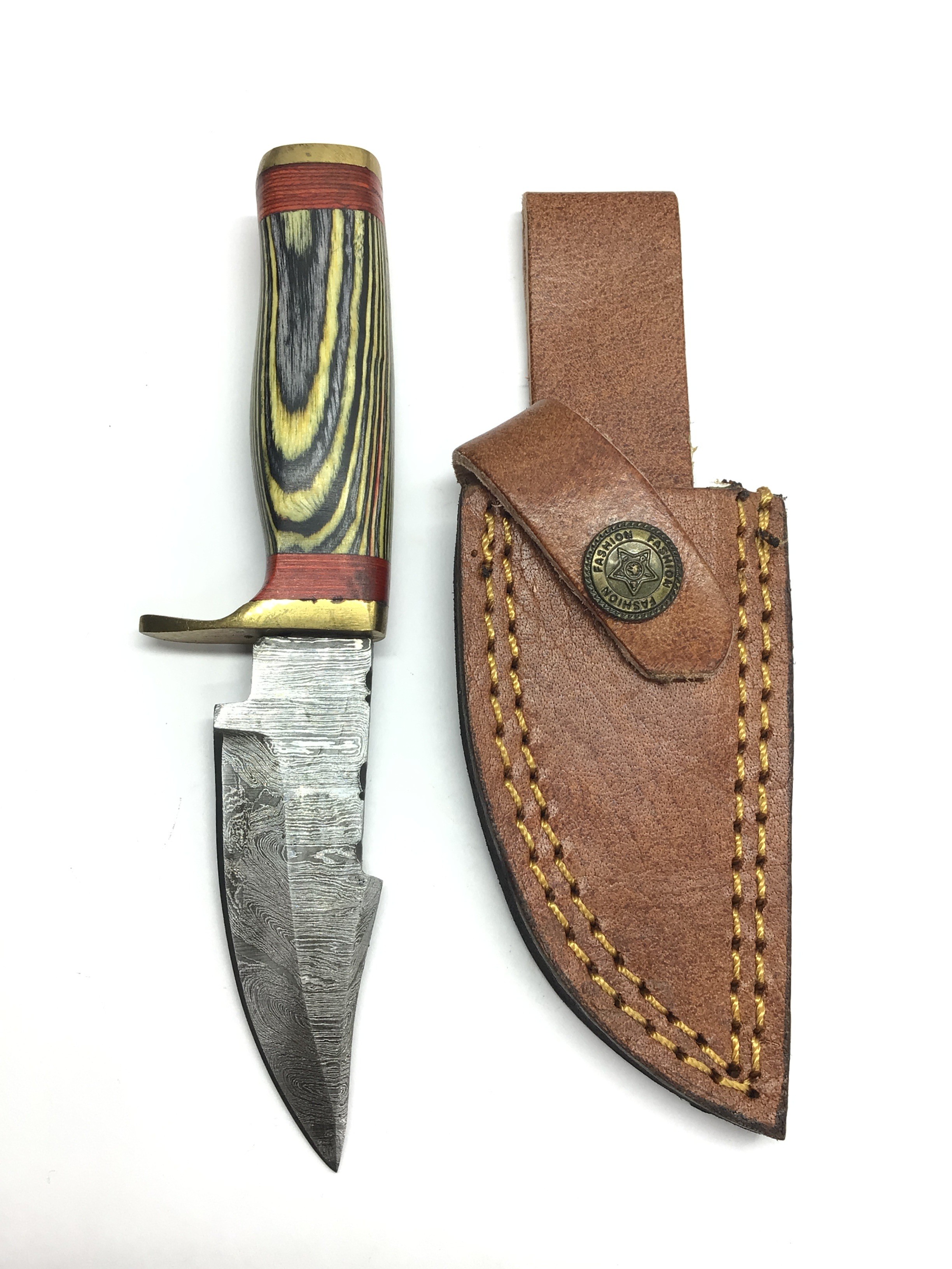 Damascus skinning knife