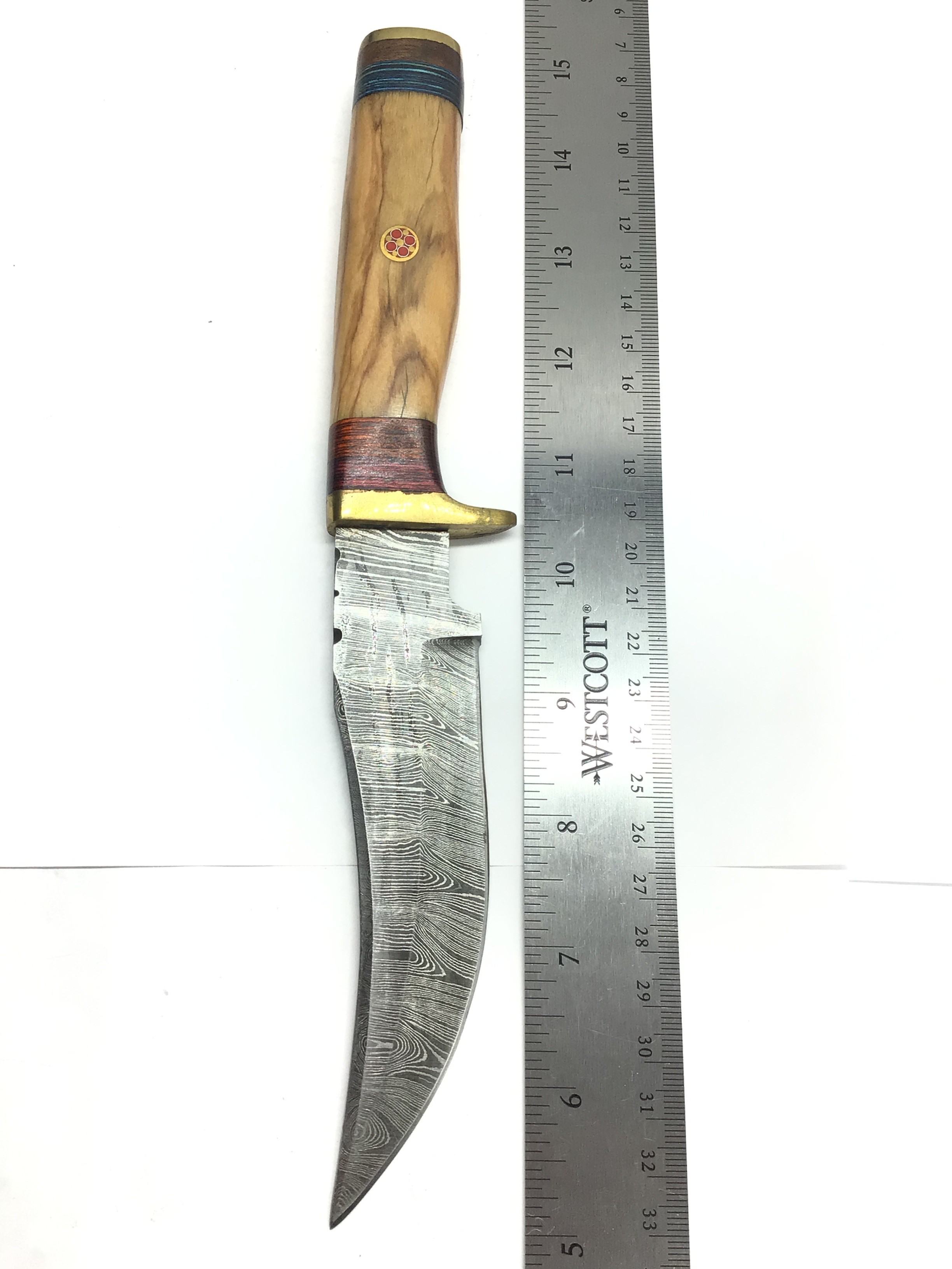 Damascus skinning knife