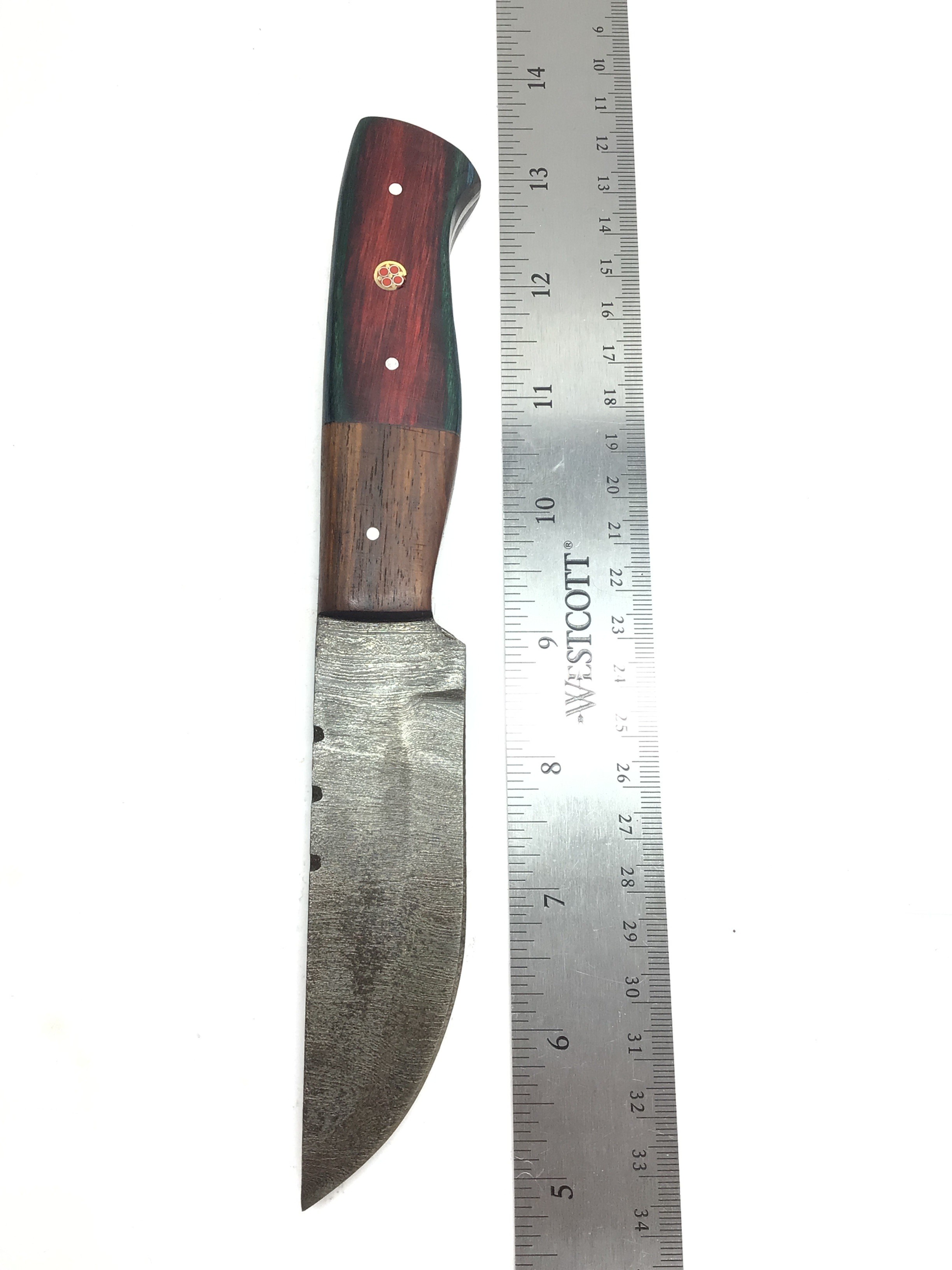 Damascus skinning knife