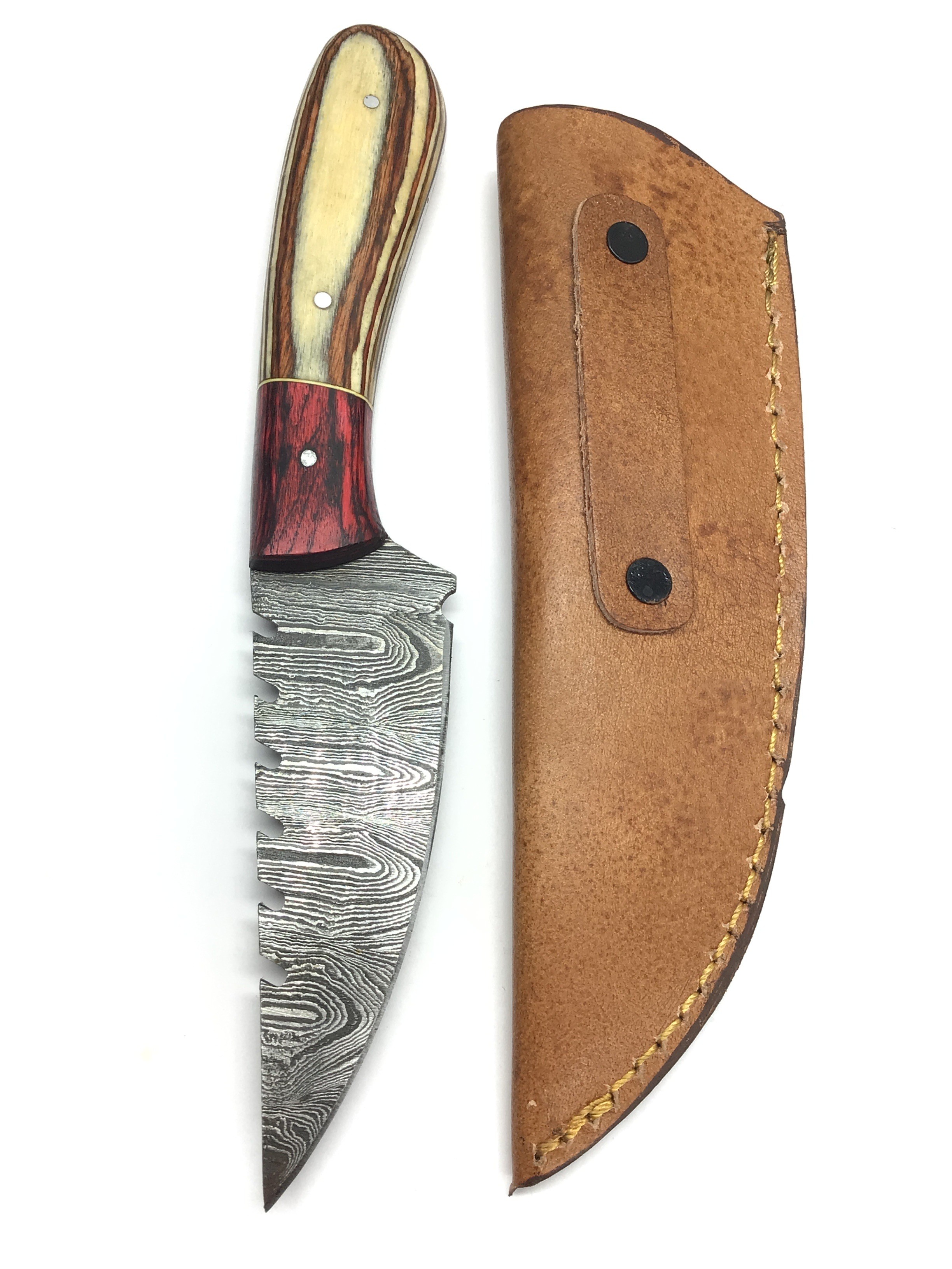Damascus skinning knife