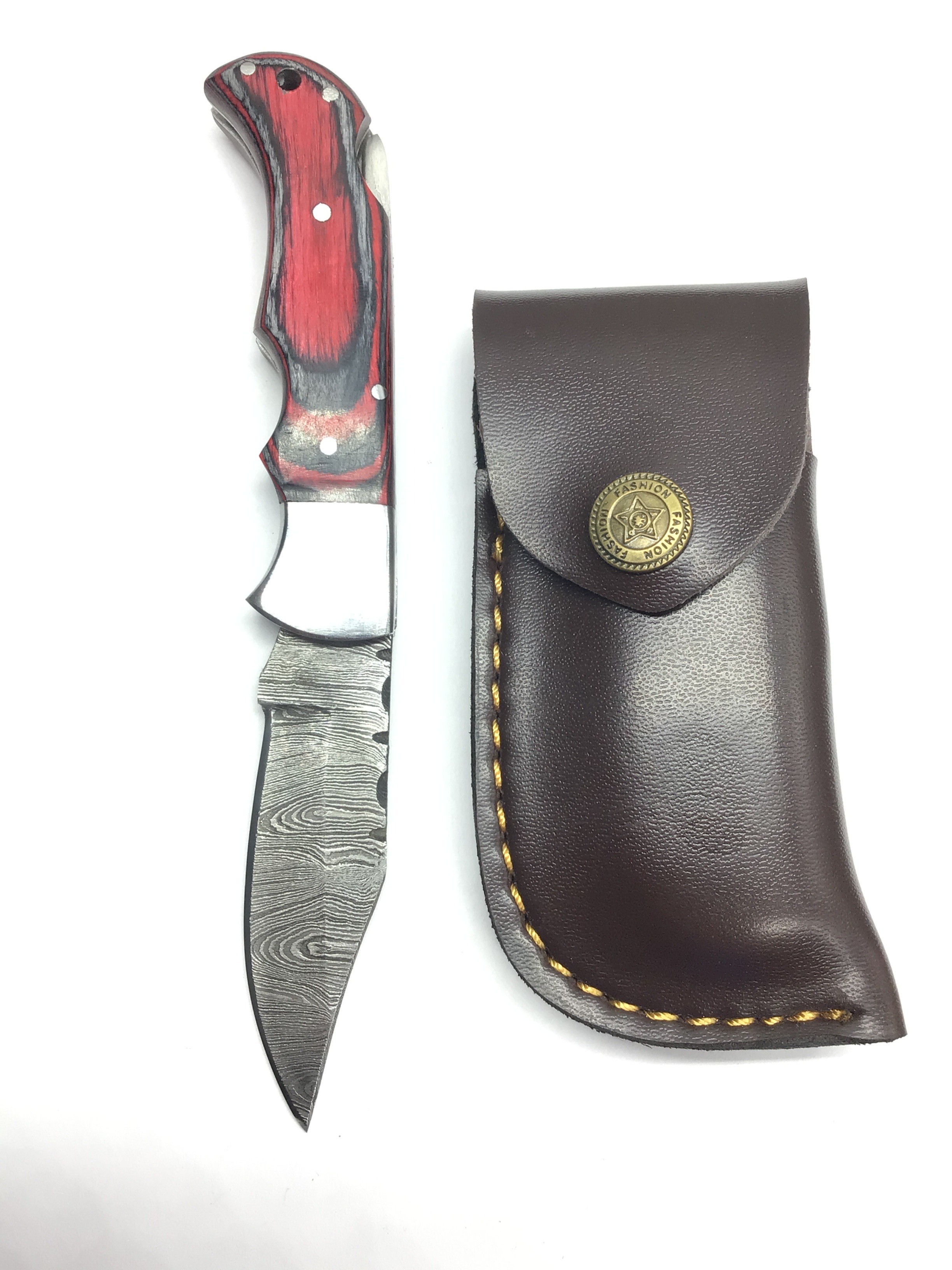 Damascus folding knife