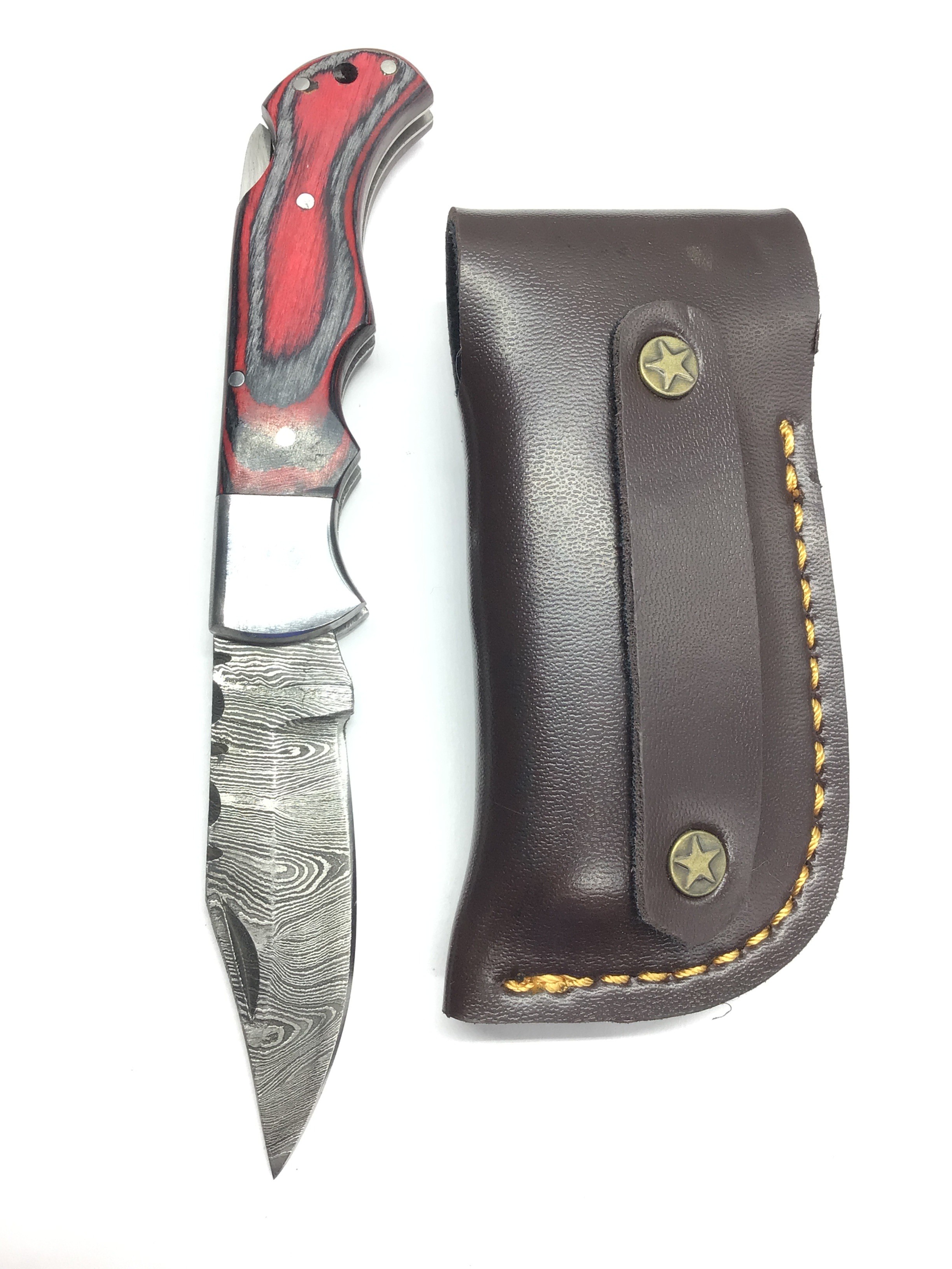 Damascus folding knife