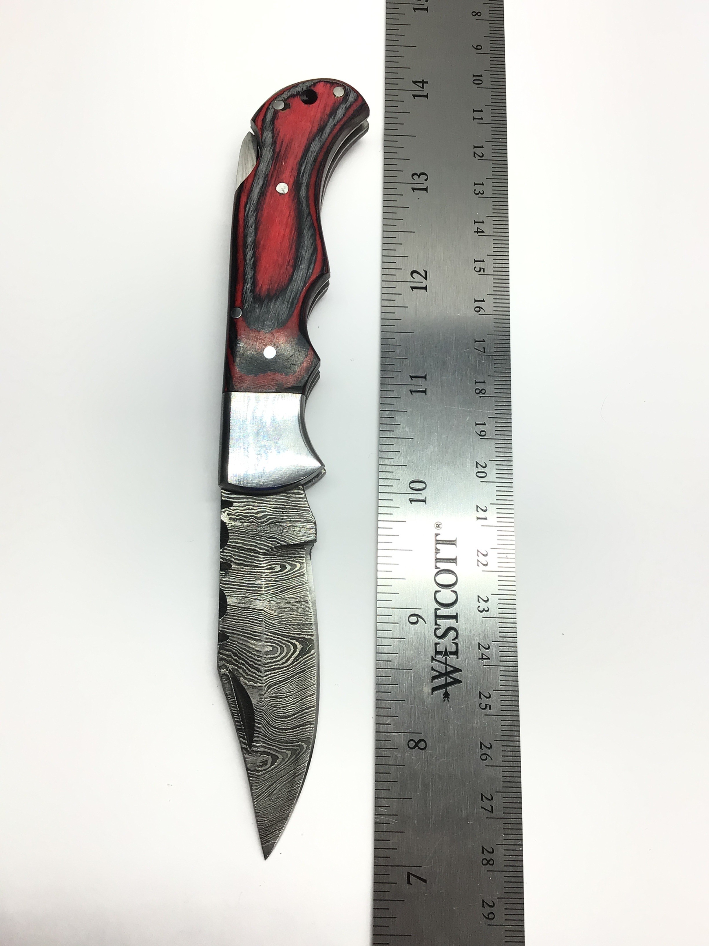 Damascus folding knife