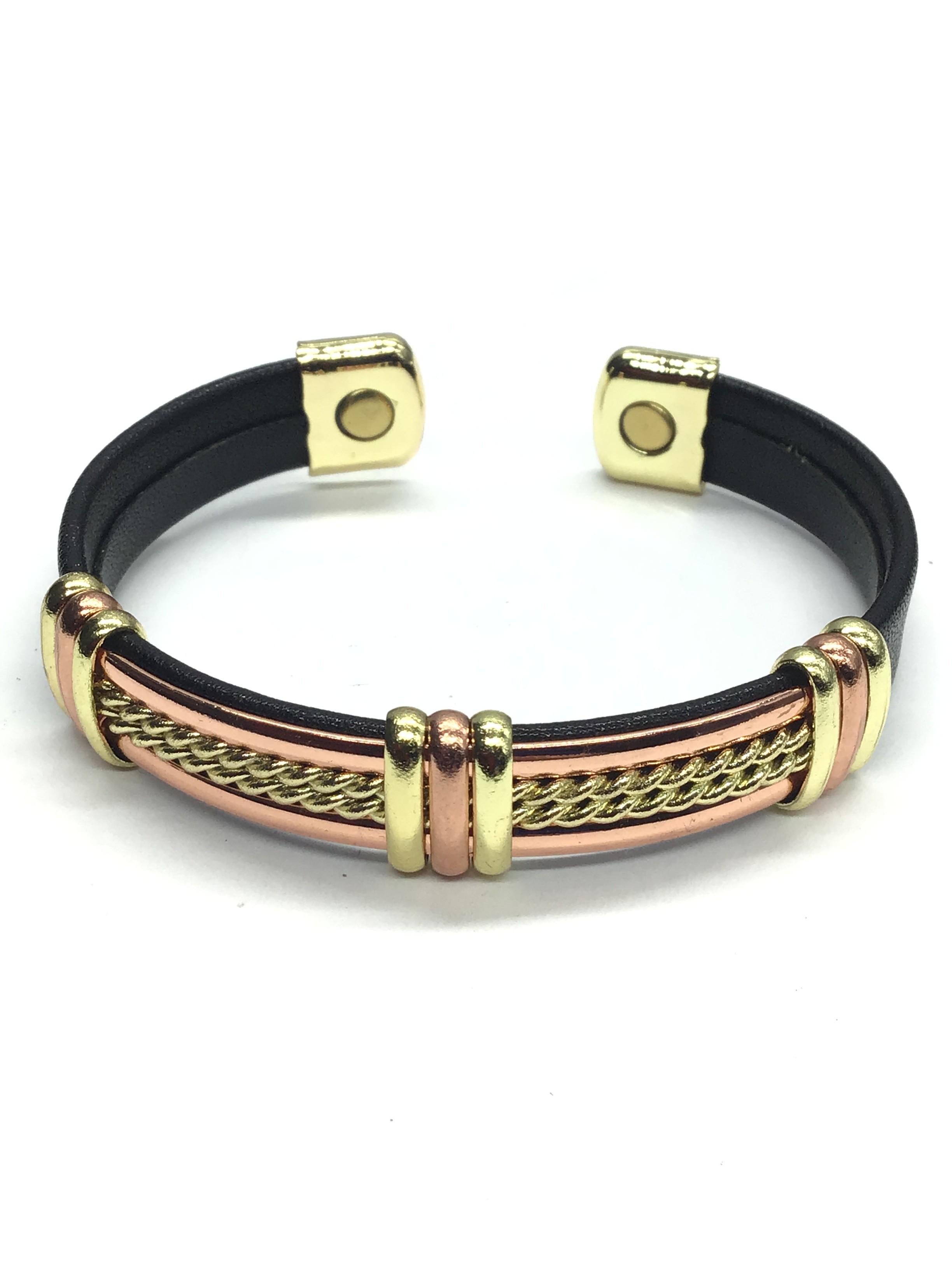 Leather/copper cuff bracelet