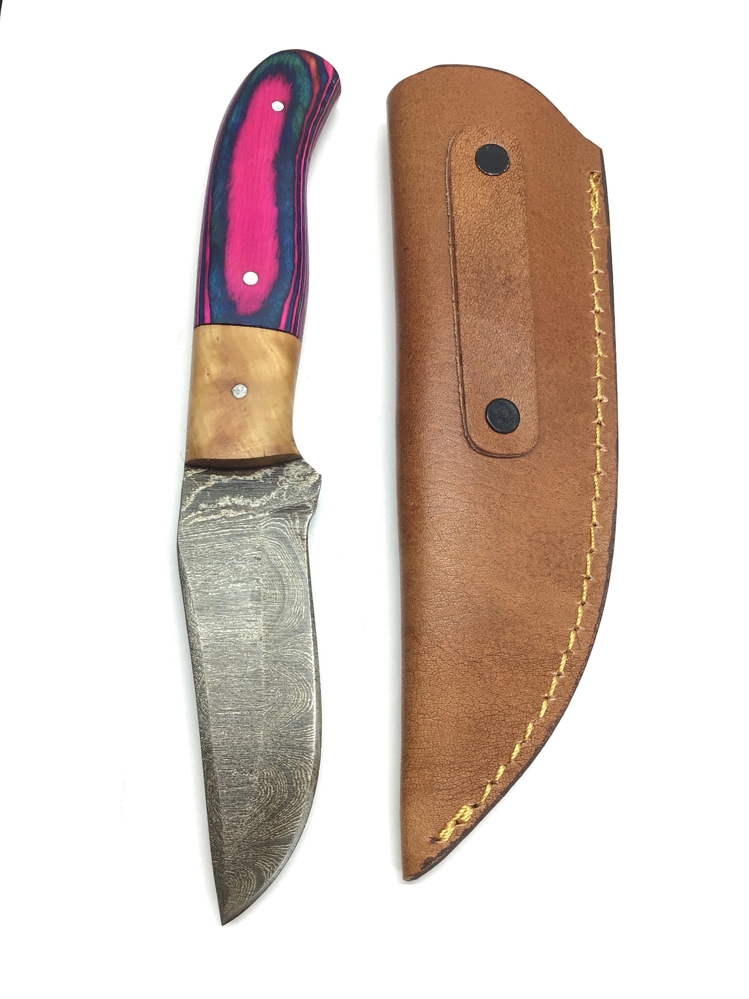 Damascus skinning knife