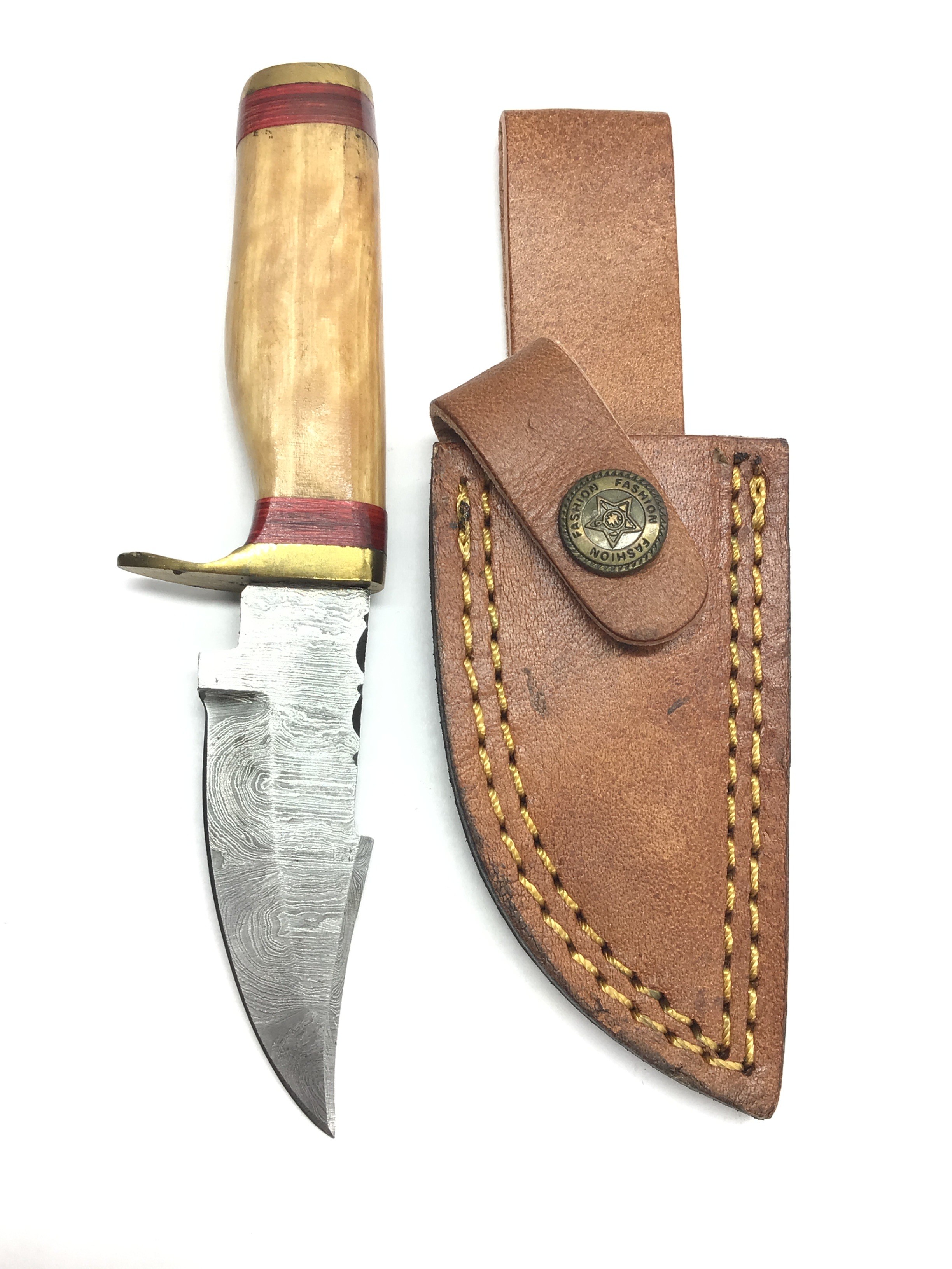 Damascus skinning knife