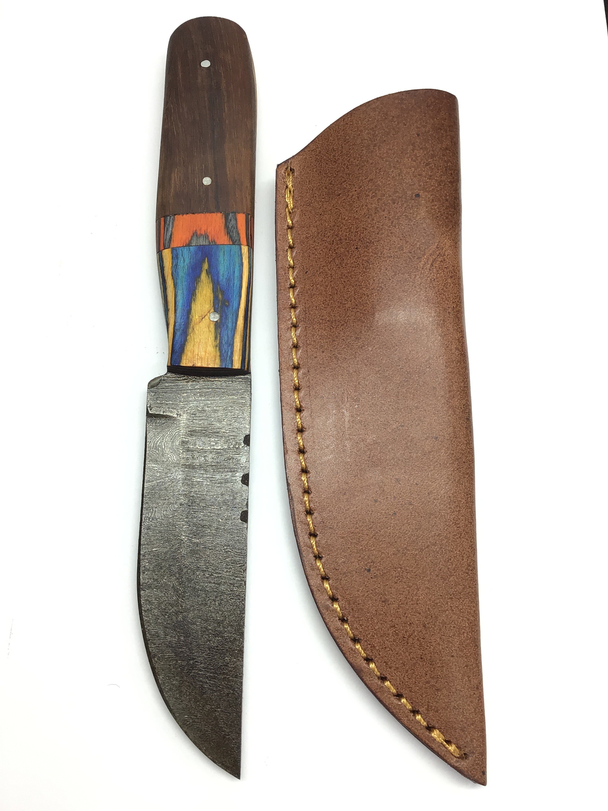 Damascus skinning knife