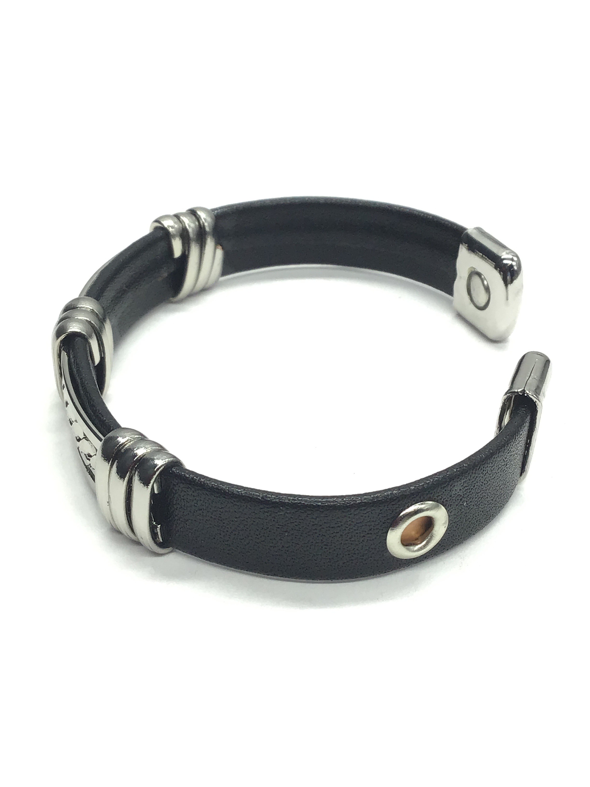 Leather/steel cuff