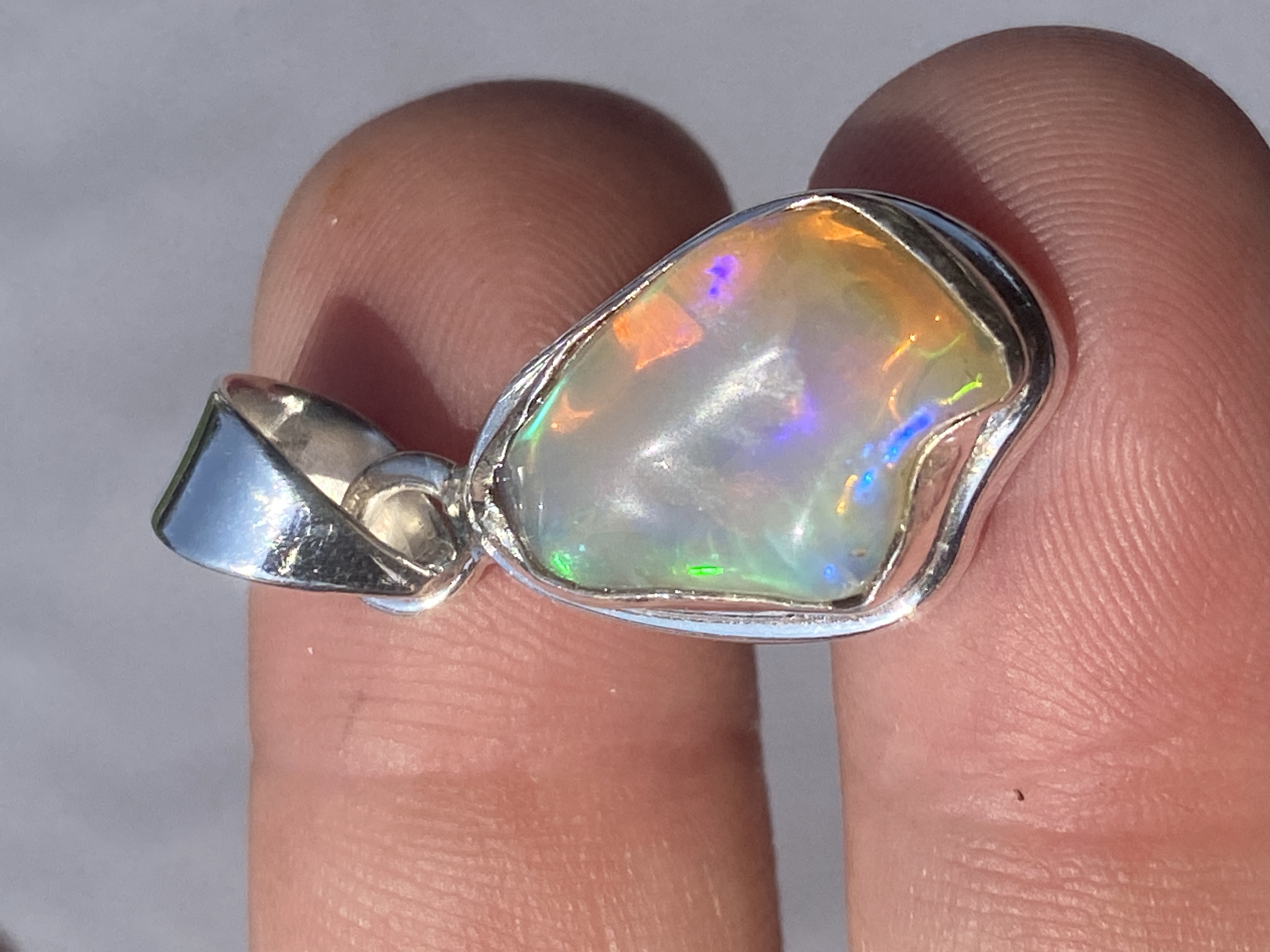 Opal, Rock, Crystal, Sterling Silver, Jewelry, Pendant
