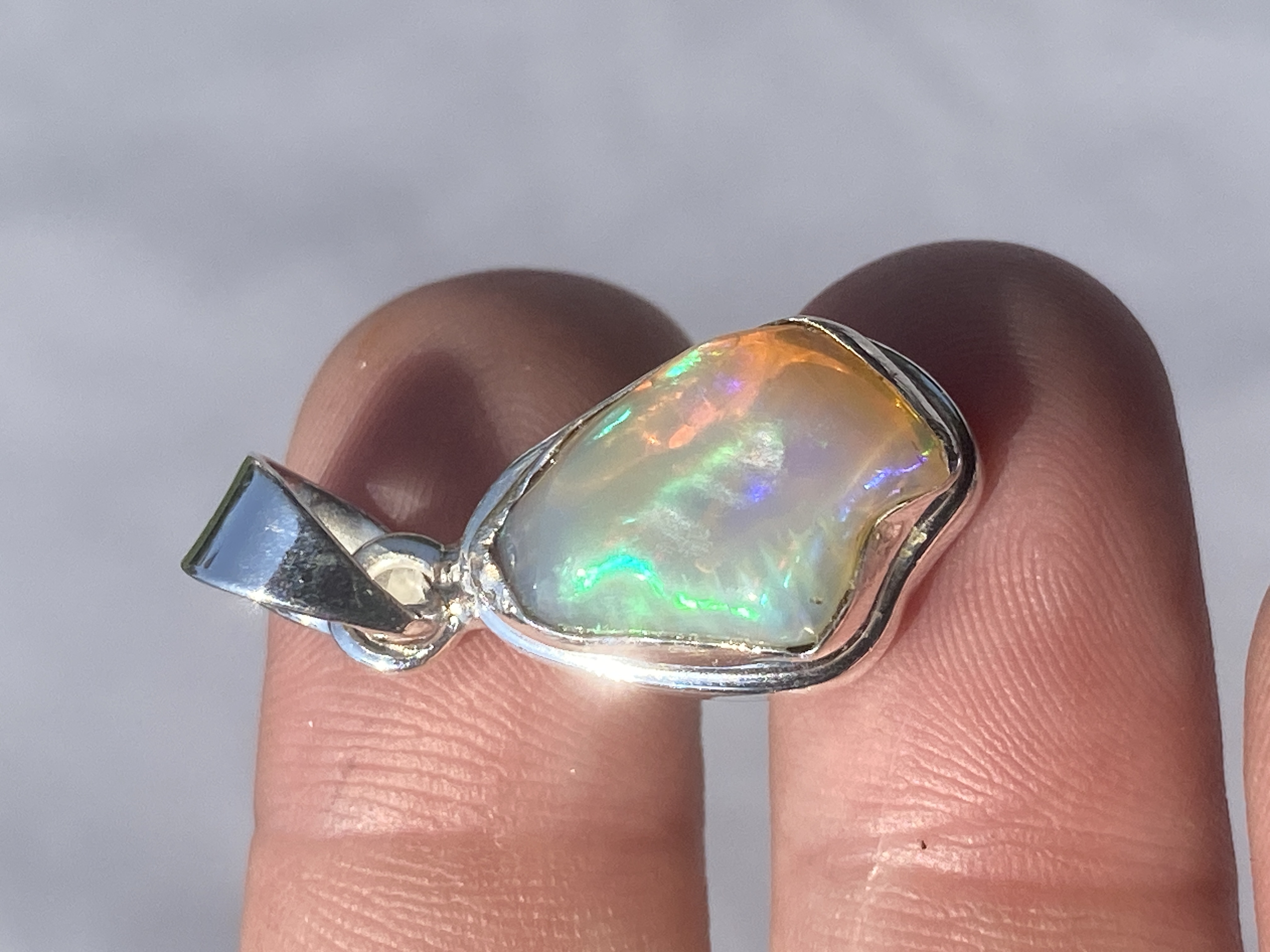 Opal, Rock, Crystal, Sterling Silver, Jewelry, Pendant