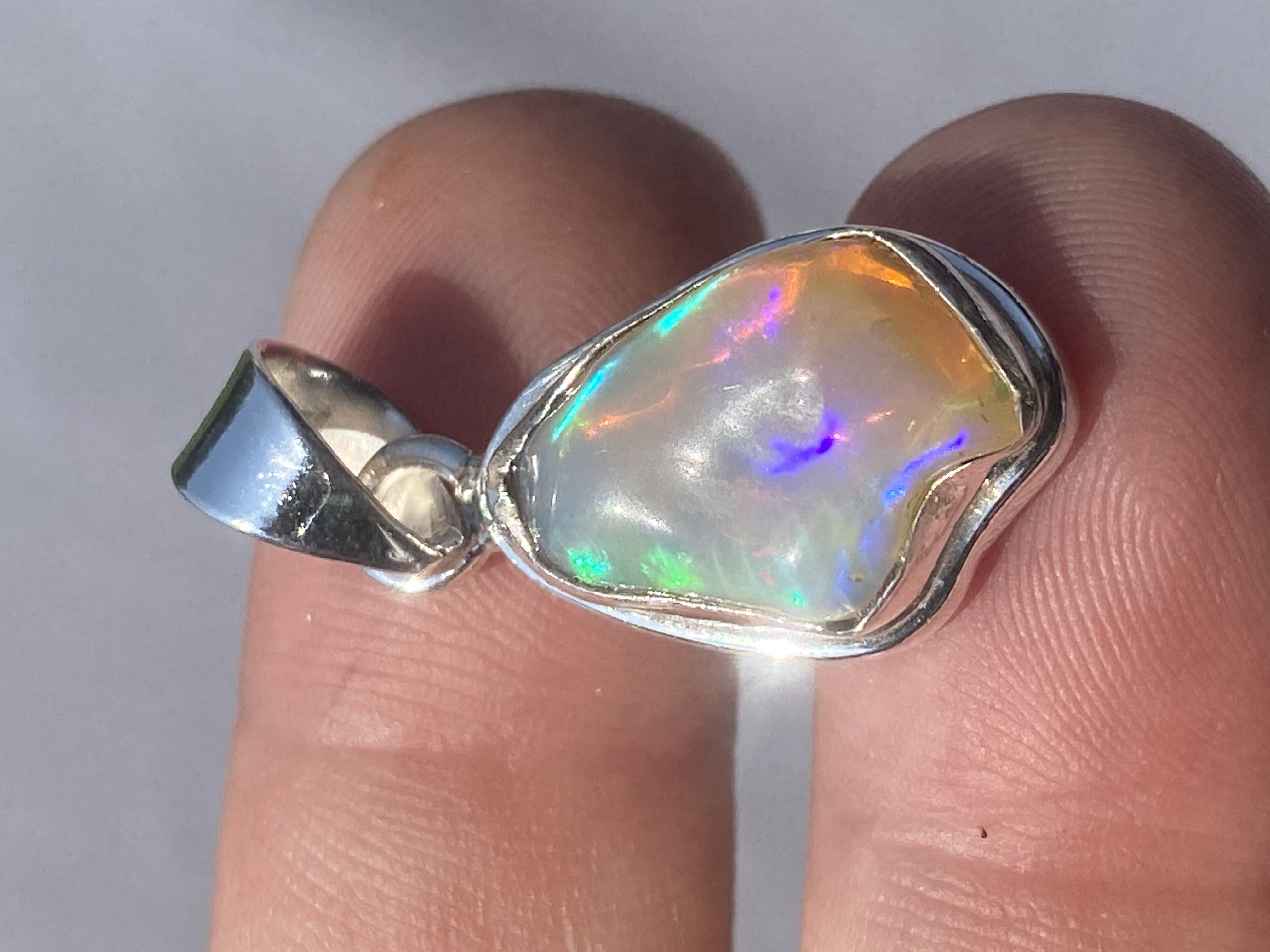Opal, Rock, Crystal, Sterling Silver, Jewelry, Pendant