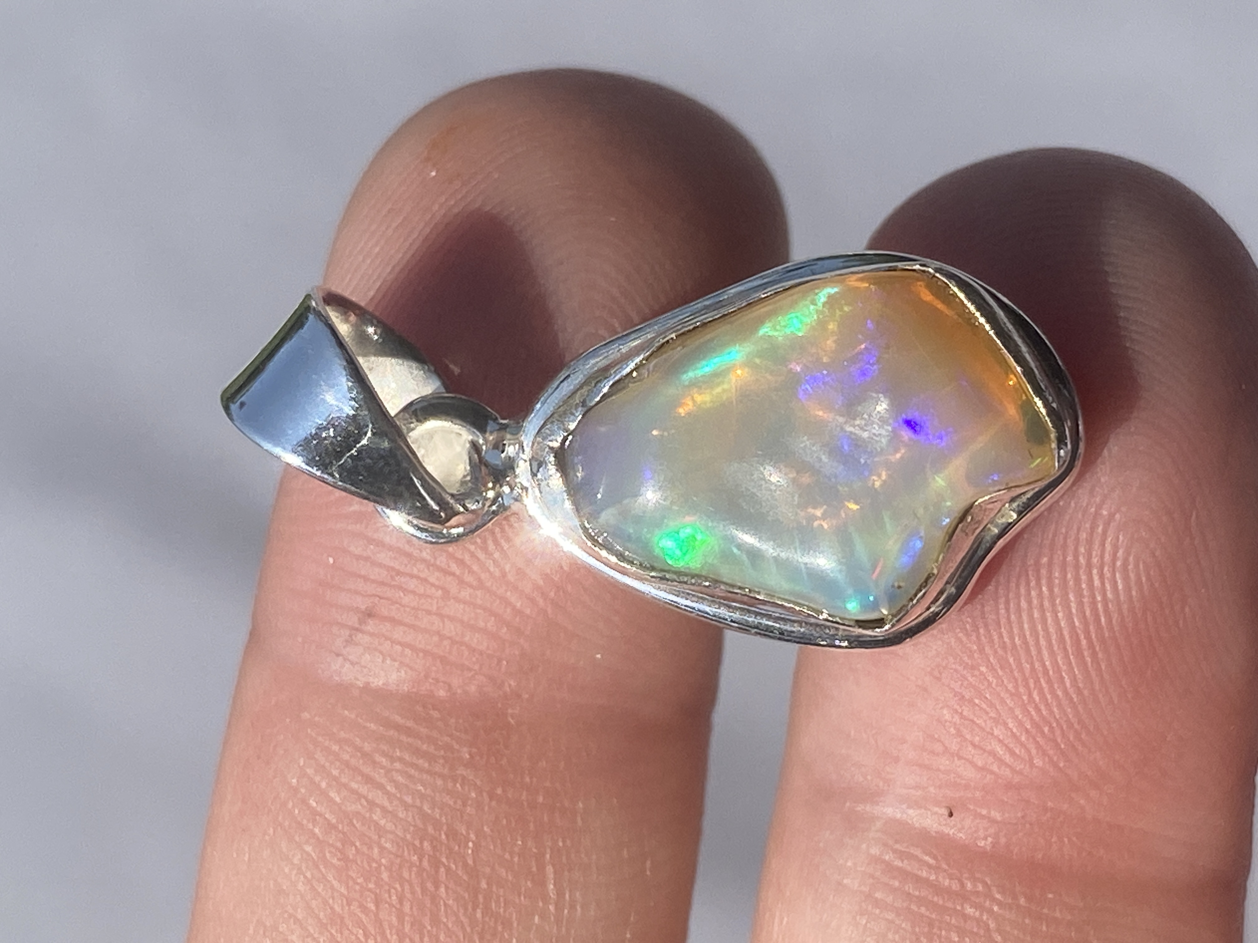 Opal, Rock, Crystal, Sterling Silver, Jewelry, Pendant