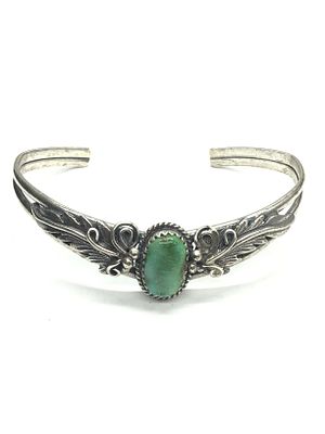 Jerryson Henio Navajo Sonoran gold cuff bracelet. Sterling silver cuff with Sonoran Gold 