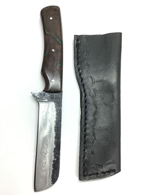 Steel bladed knife with sheath. 4 inch blade length. Full Tang.