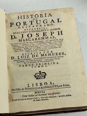 portugal restaurado. MENEZES (D. Lu&iacute;s de, Conde da Ericeira) HIST&Oacute;RIA de Portugal Restaurado . 