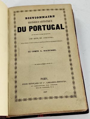 Raczynski, Dictionnaire Historico Artistique du Portugal. RACZYNSKI (Athanase, Le Comte) 