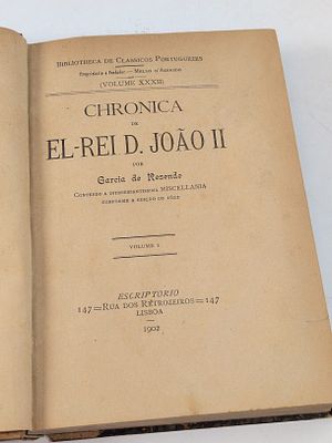 RESENDE (Garcia de). CHRONICA de El-Rei D. Jo&atilde;o II. Lisboa. 1902. RESENDE (Garcia de) CHRONICA 
