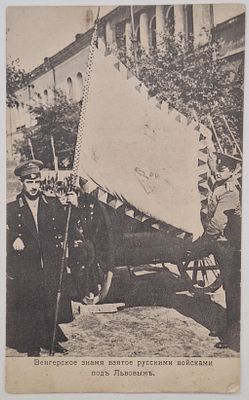 Венгерское знамя, взятое русскими войсками под Львовым: Почтовая карточка. – М.: Изд. Д. Хромов 
