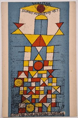 Пауль Клее. [Без названия]: Почтовая открытка. – [Веймар: Баухаус], 1923, размер 13,6х8,8 см. Кр 