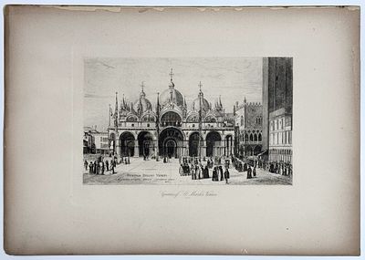 Square of St. Mark Venice (1496). Gentilis. Bellini. Veneti. Офорт с рис. худ. Джентиле Беллини 