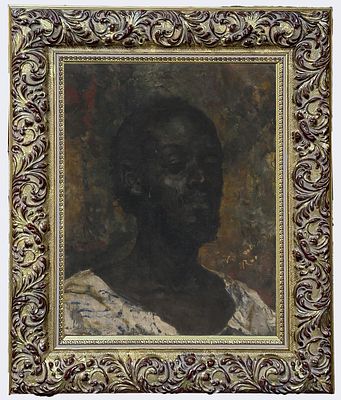 [С экспертизой] Василий Вильгельм Александрович Котарбинский. Портрет чёрного человека. Подпись 