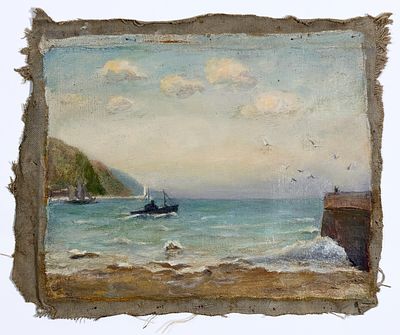 Н.Х. Ожидание встречи. Кон. XIX – нач. XX г. Без подписи. Холст, масло. Размер: 31х26,2 см. Холст 