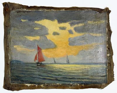 Н.Х. Алые паруса. Кон. XIX – нач. XX г. Без подписи. Холст, масло. Размер: 33,2х25 см. Холст 