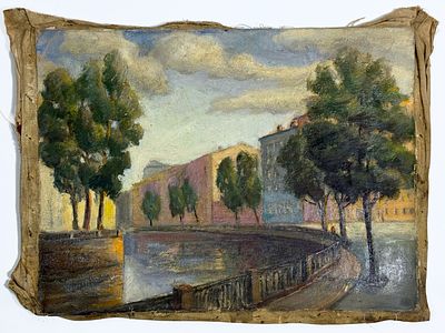 Н.Х. Канал Грибоедова [Екатерининский канал]. Кон. XIX – нач. XX г. Без подписи. Холст, масло. 