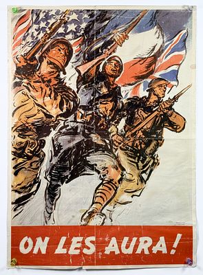 Мы их достанем! На франц. яз. [On les aura!]. [1944?]. Пропагандистский лакат. Размер: 58х41 см. 