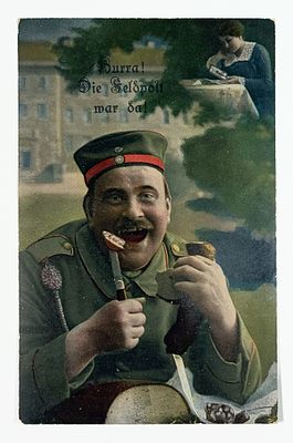 Ура! Пришла полевая почта! [на нем. яз. Hurra! Die Feldpost war Da!] Открытое письмо. – Б..М: 