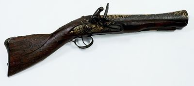 Кавалерийский дульнозарядный мушкетон (тромблон) (Западная Европа), замок ударно-кремневый 