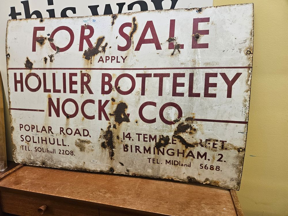 Lot 171 – Mid-20th Century Enamelled Estate Agent Sign for Hollier Botteley Nock and Co