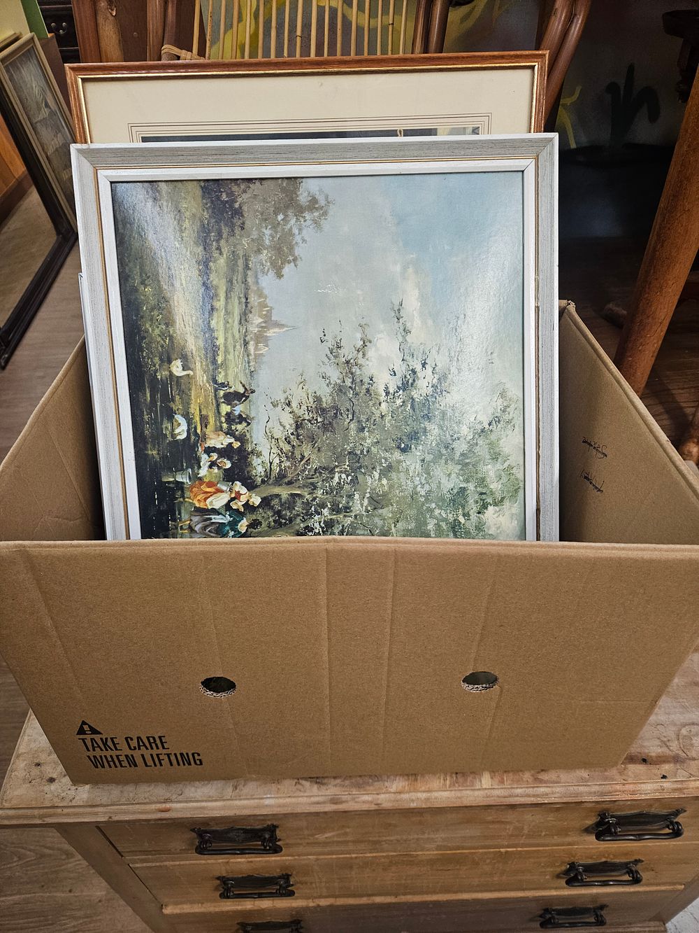 Lot 172 – A Collection of Assorted Artworks, including Caricatures by R.F. and a Landscape in the Manner of Gudrun Sibbons (Signed)