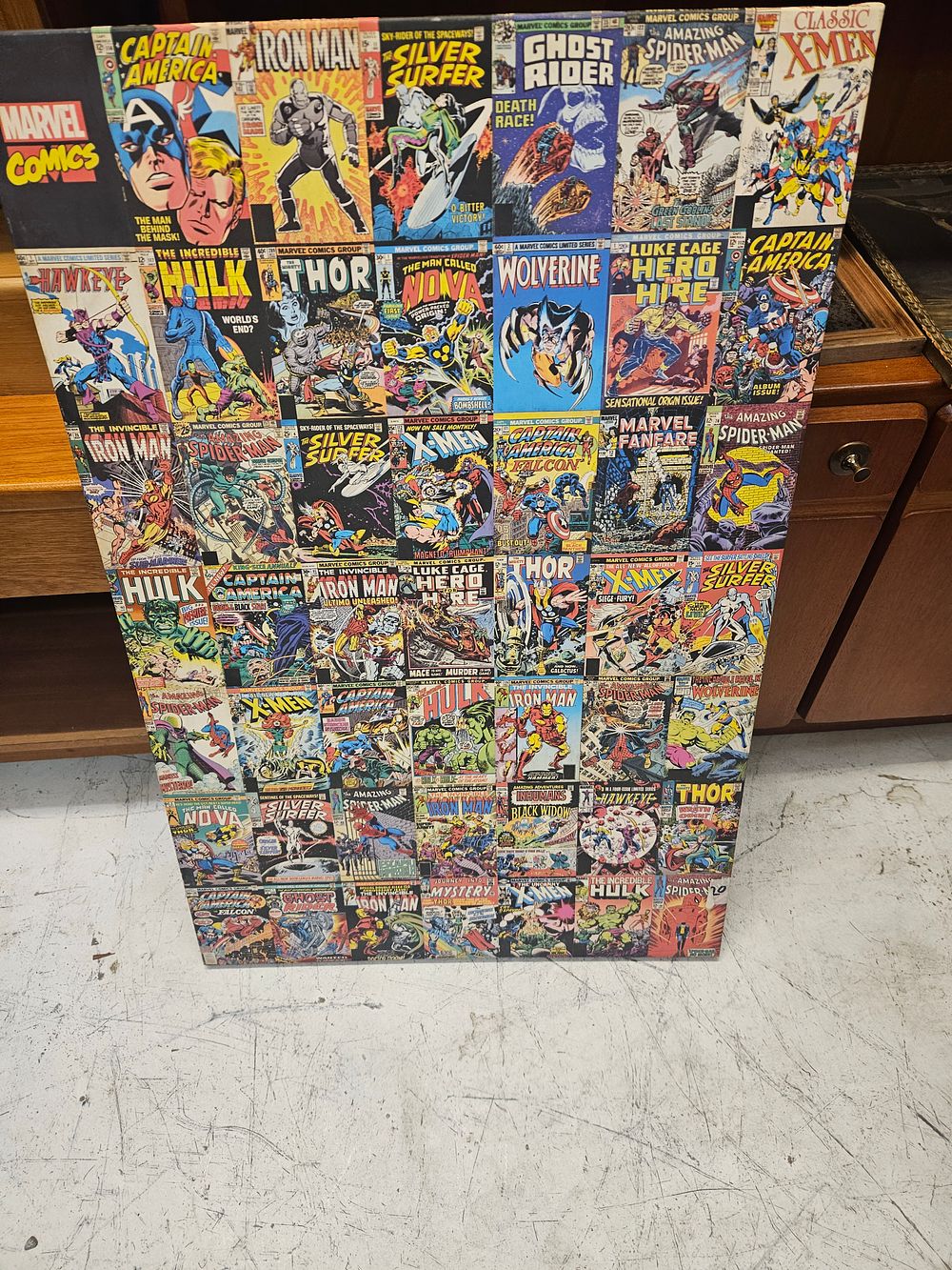 Lot 178 – American Art Decor Licensed Marvel Comics Comic Book Collage Wall Art