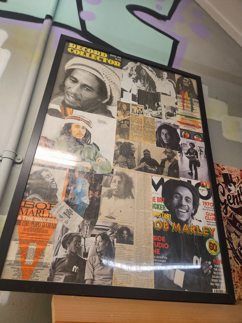 Lot 181 – Framed Bob Marley Commemorative Memorabilia Collage including 1978 Concert Ticket Stub