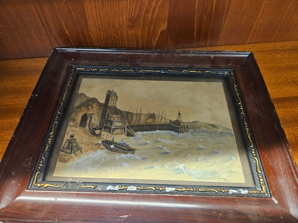 Lot 188 – D. Watson (Early 20th Century), Coastal Harbour Scene with Rowing Boat, Watercolour and Gouache, Dated 1907