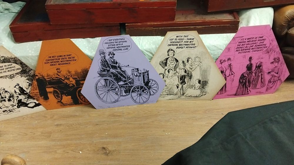 Lot 193 – A Collection of National Westminster Bank Hexagonal Promotional Display Cards circa 1972-1975