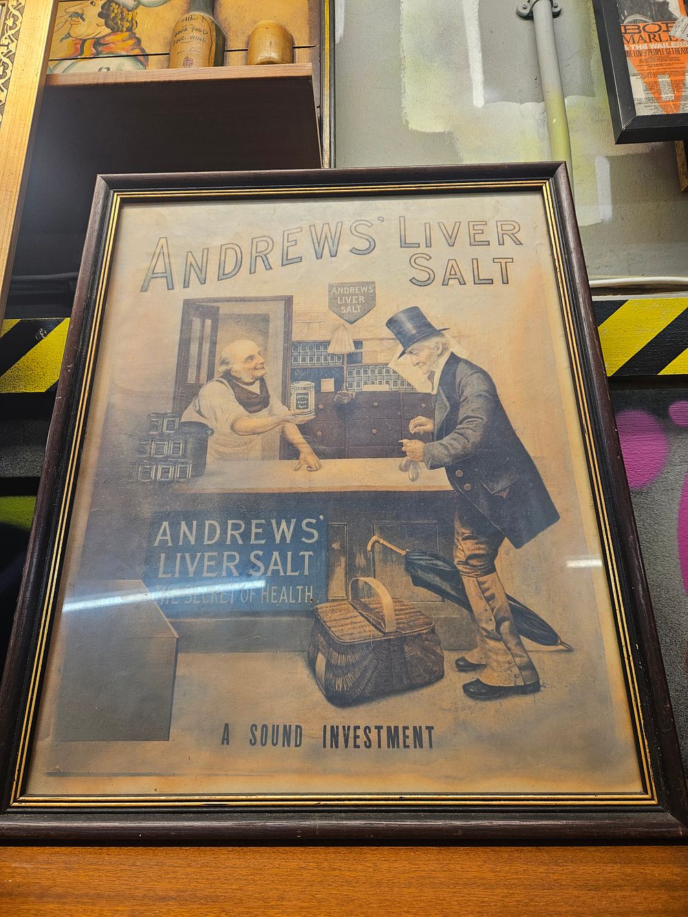 Lot 197 – A Framed Vintage Andrews Liver Salt Advertising Print