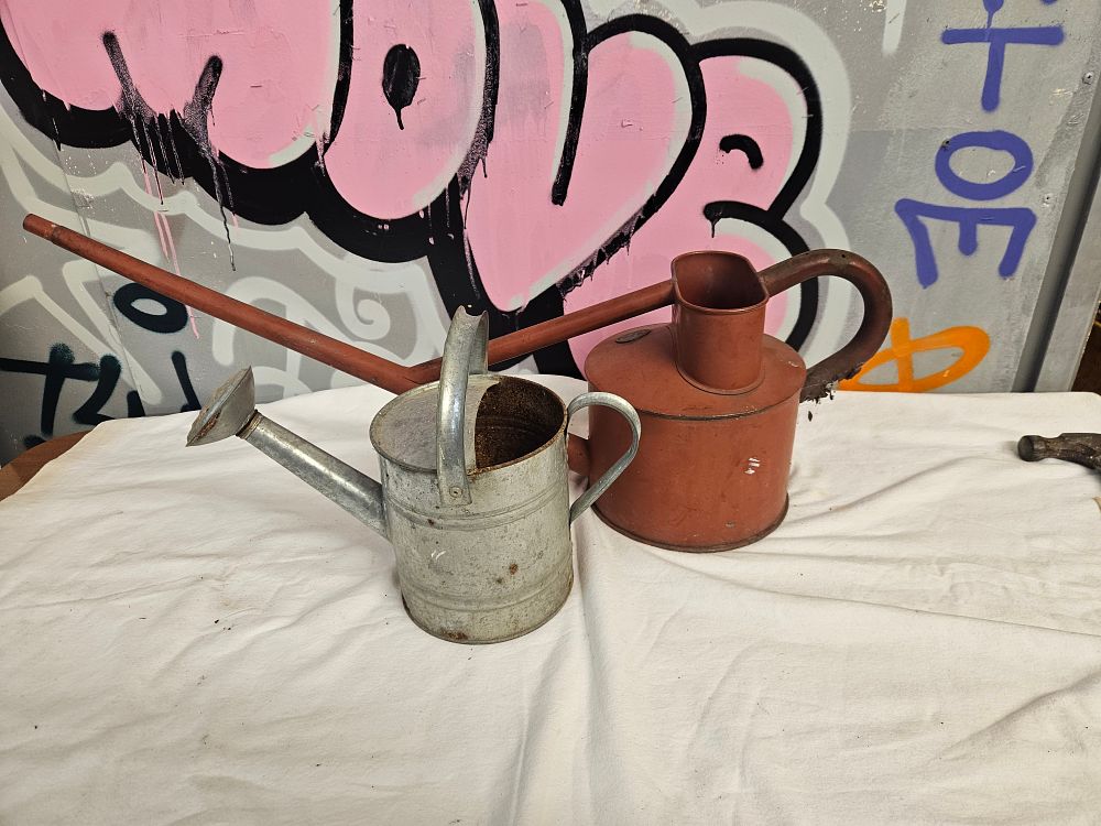 Lot 272 – Two Vintage Metal Garden Watering Cans