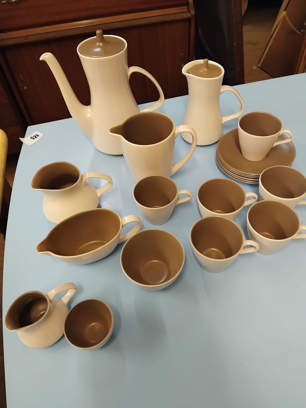 Lot 292 – A Collection of Poole Pottery Twintone Tableware in Sepia and Mushroom C54