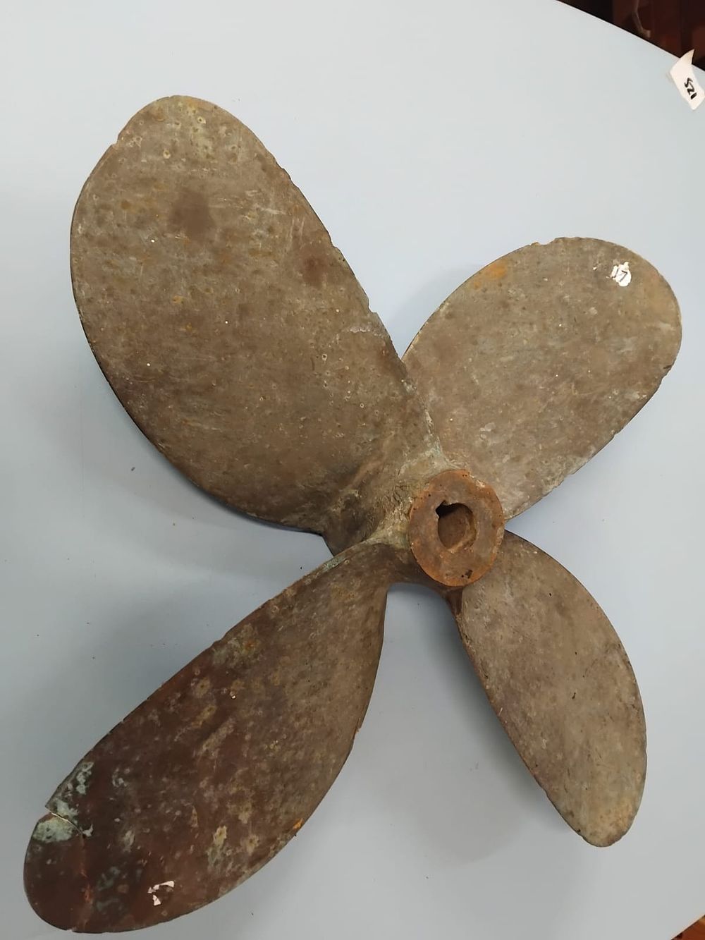 Lot 293 – A 20th Century Cast Bronze Four-Bladed Marine Propeller