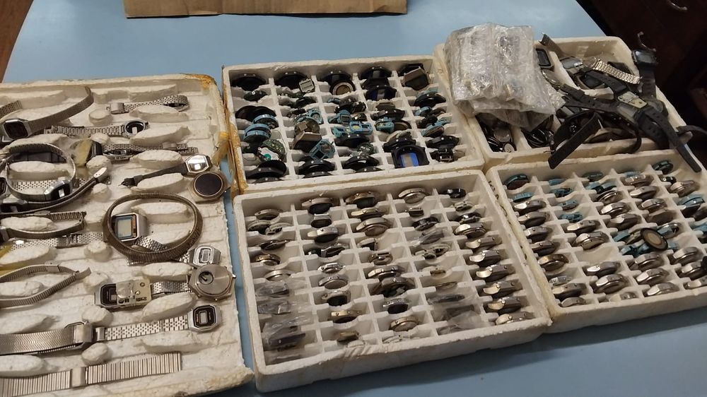 Lot 298a – A Large Collection of Vintage Digital and Analog Wristwatches and Watch Components Including Casio