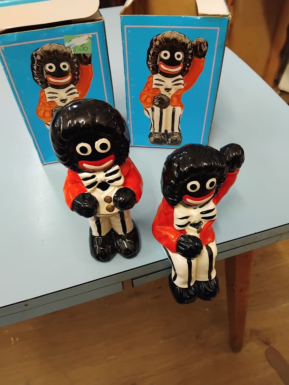 Lot 375 – A Pair of Mid-20th Century Glazed Ceramic Golly Figurines