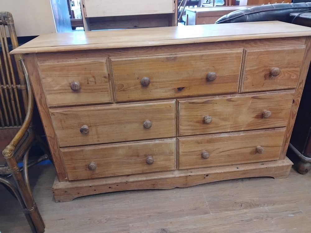 Lot 155 – A Late Victorian Pine Seven Drawer Chest of Drawers
