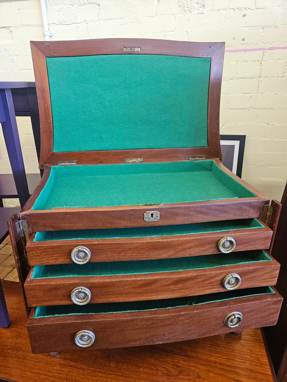 Lot 164 – A Late Victorian Mahogany Specimen or Collector’s Cabinet with Swinging Trays